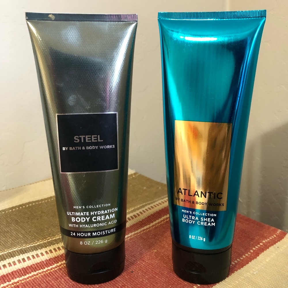 Bath & Body Works Mens Collection Steel Ultimate Hydration & Atlantic Body Cream